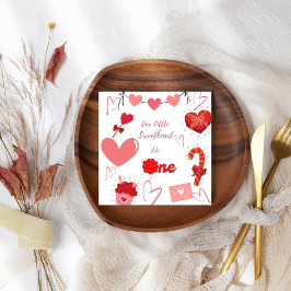 Elegant Valentine-hjärta första Födelsedagsfesten Pappersservett