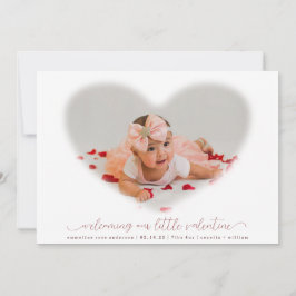 Elegant Valentine Photo Overlay Birth Notice Inbjudningar