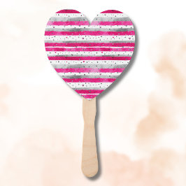 Elegant Valentine Pink Silver Hearts on Striped