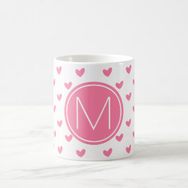 Elegant Valentine rosa vit liten mönster Kaffemugg