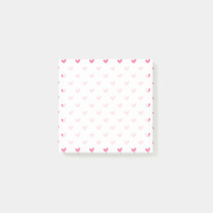 Elegant Valentine rosa vit liten mönster Post-it Block