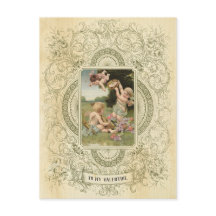 Elegant Valentines day Cherub Vintage Illustration