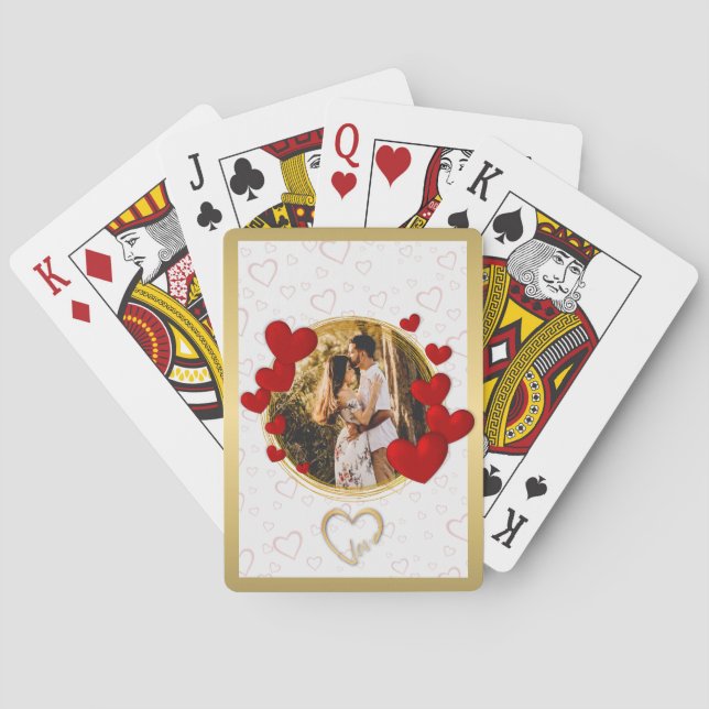 Elegant Valentines, Kärlek, årsdag Red Heart Casinokort (Baksidan)