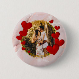 Elegant Valentines, Kärlek, årsdag Red Heart Knapp