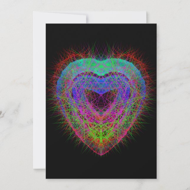 Elegant Valentinesdag färgglittra hjärta Julkort (Framsida)