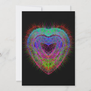 Elegant Valentinesdag färgglittra hjärta Julkort