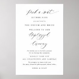 Elegant Välj en plats, Avstängd Ceremoni Bröllopss Poster
