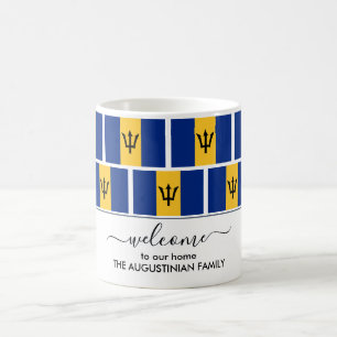 Elegant Välkommen BARBADOS FLAGGA Coffee Mugg