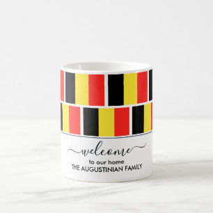 Elegant Välkommen BELGIEN FLAGGA Coffee Mugg