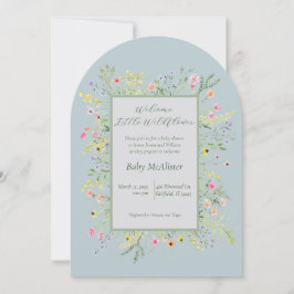 Elegant Välkommen Little Wildblomma Baby Shower Inbjudningar