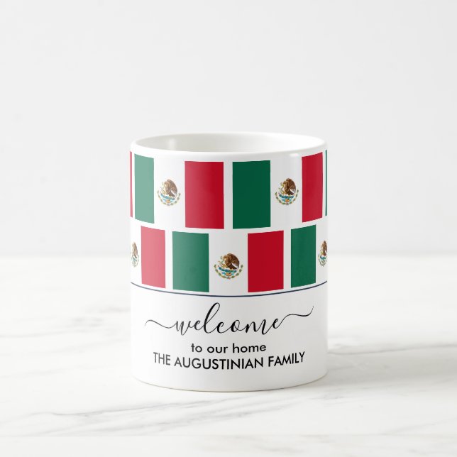 Elegant Välkommen MEXICO FLAGGA Coffee Mugg (Center)