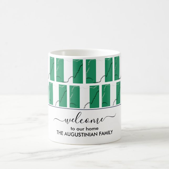 Elegant Välkommen NIGERIA FLAGGA Coffee Mugg (Center)