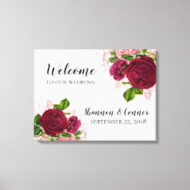 Elegant Välkommen till Bröllop Canvas