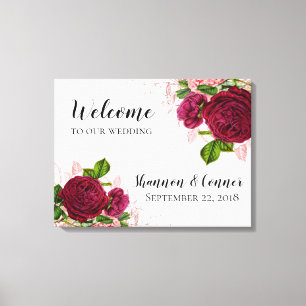 Elegant Välkommen till Bröllop Canvas