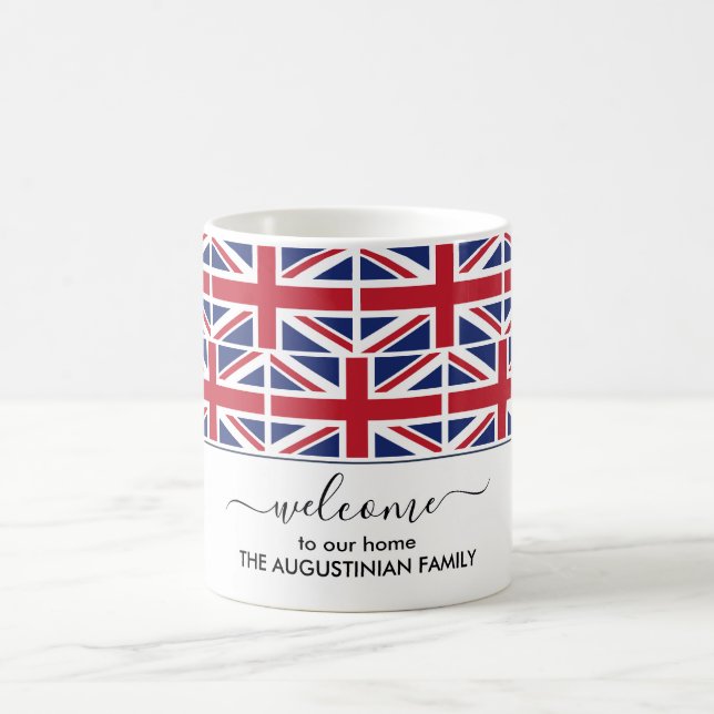 Elegant Välkommen UNION JACK British FLAGGA Kaffemugg (Center)