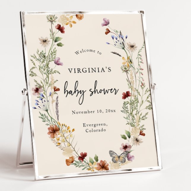 Elegant välkomstaffisch för baby shower poster (Elegant Baby Shower Welcome Poster (frame not included)
)