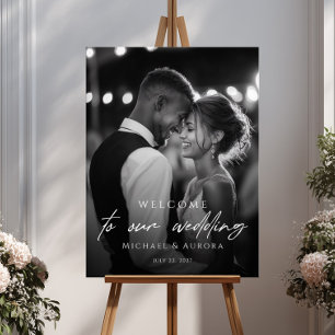 Elegant välkomstbild för bröllop poster