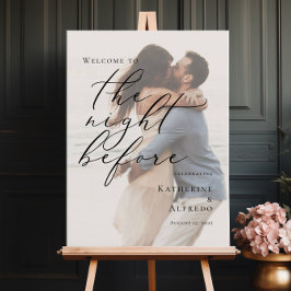 Elegant välkomstfotografi av natten före repetitio poster