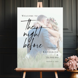 Elegant välkomstfotografi av natten före repetitio poster