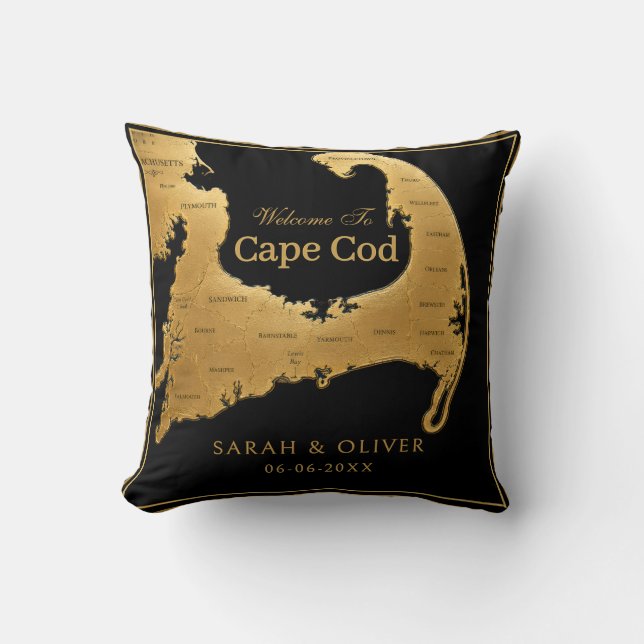 Elegant välkomstkarta för Cape Cod Kudde (Framsida)