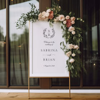 Elegant välkomstplats för botaniskt Monogram anded