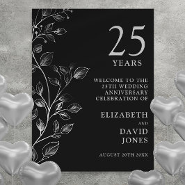 Elegant välkomstskylt för 25-årsjubileum poster