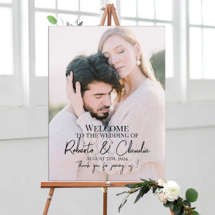 Elegant välkomstskylt för bröllopsfoto poster