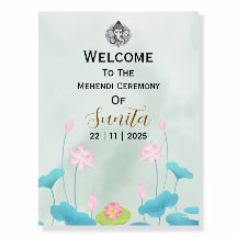 Elegant välkomstskylt för Mehendi-ceremoni