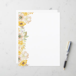 Elegant vallmoblommig brevpapper