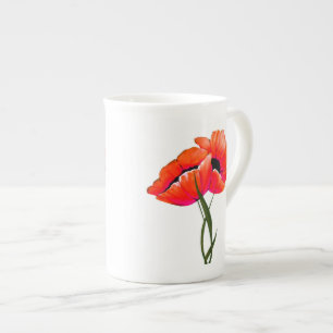 Elegant vallmochinamugg benporslin mugg