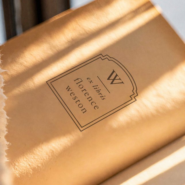 Elegant valvframstämpel Modernt ex libris bok Självfärgande Stämpel (Skapare uppladdad)