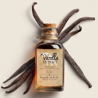 Elegant Vanilla Extract Homemade Vinetikett