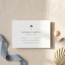Elegant Vänlig Svar Bröllop Palmträd RSVP