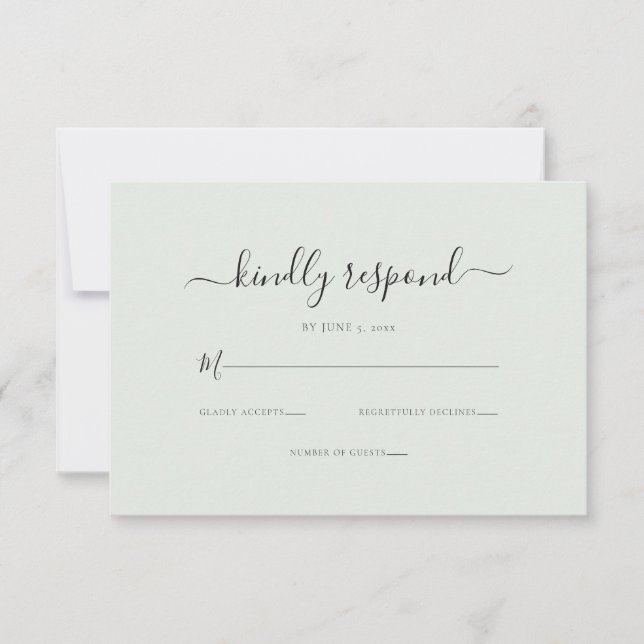 Elegant Vänlig Svar QR-kod RSVP (Framsida)