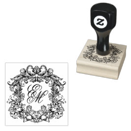 Elegant Vapensköld Bröllop Monogram Stämpel