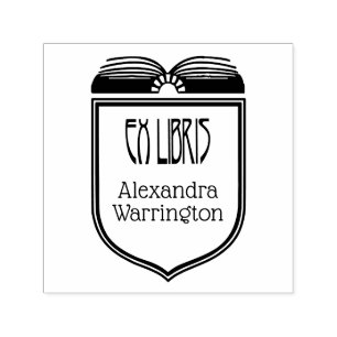 Elegant Vapensköld Ex Libris Bok Namn Embosser Självfärgande Stämpel