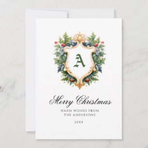 Elegant Vapensköld - Monogram julkort