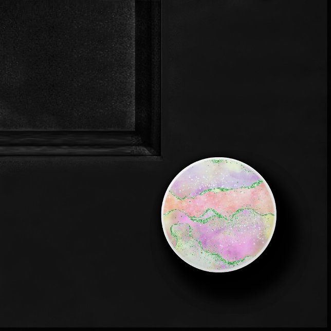 Elegant Vår Agate | Spelande Faux Grönt Glitter Knopp (Skapare uppladdad)