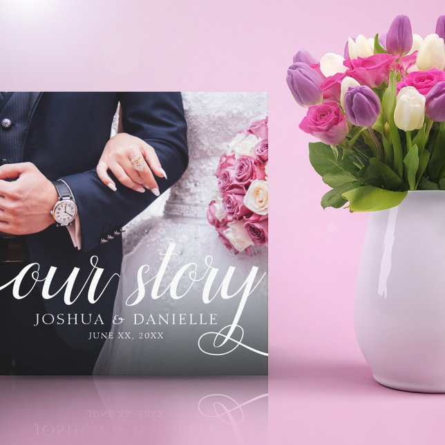 Elegant vår artikel Foto Bröllop Handskriftlig Canvastryck (Skapare uppladdad)