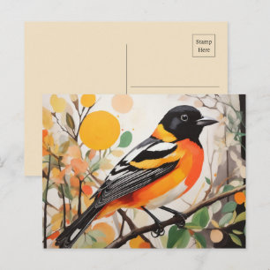 Elegant Vår Bird Baltimore Oriole Vykort