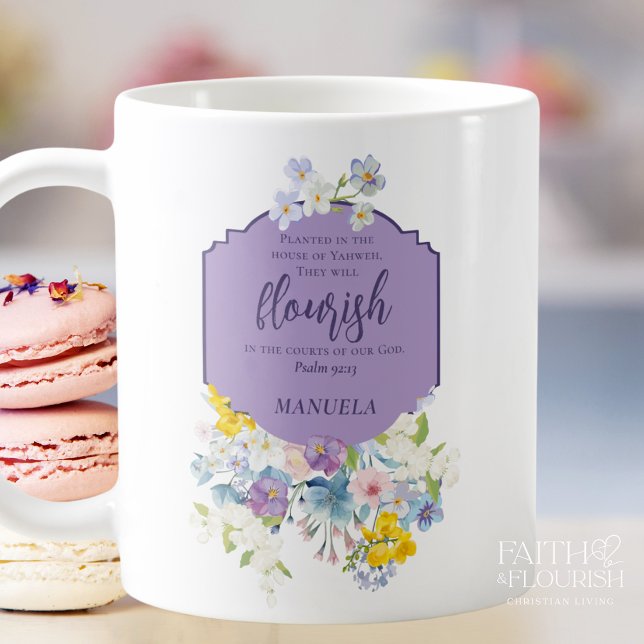 Elegant Vår Blommigt Bible Verse-Personlig Kaffemugg (Skapare uppladdad)