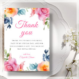 Elegant Vår Blommigt Birthday Tack Kort