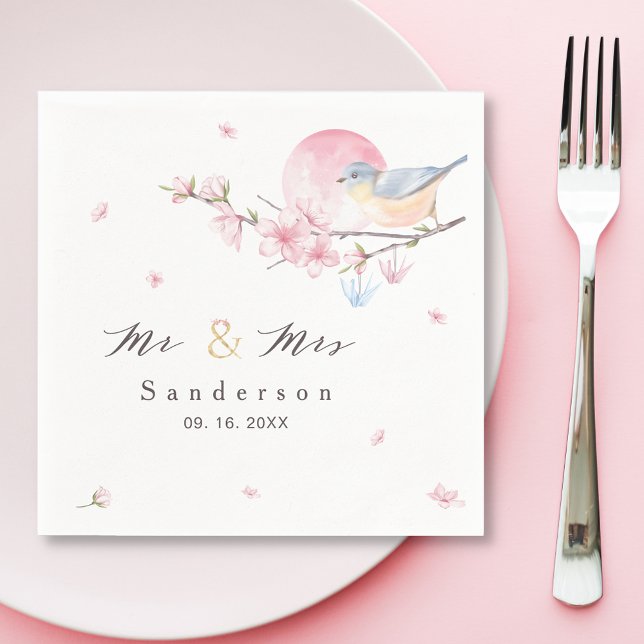 Elegant Vår Blommigt Bröllop Pappersservett (Skapare uppladdad)