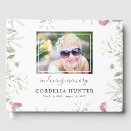 Elegant Vår Blommigt fotobegravning Gästböcker