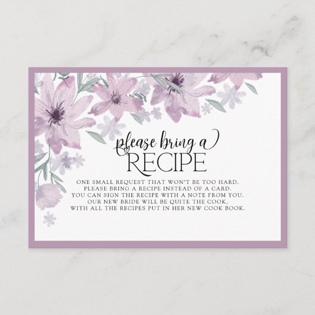 Elegant Vår Blommigt Hämta en recept Tilläggskort (Framsida)