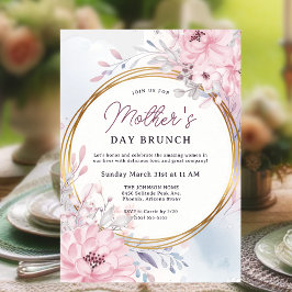 Elegant Vår Blommigt Mors dag Brunch Inbjudningar