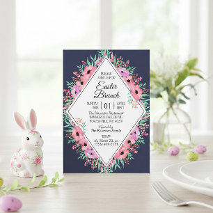 Elegant Vår Blommigt Påsk Brunch   FÄRG Inbjudningar