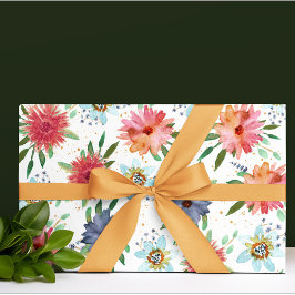 Elegant vår Boho Chic Guld Blommig Vildblomma Presentpapper
