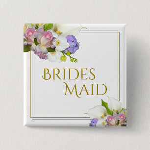 Elegant Vår Cluster Pastel Flowers Bridesmaid Knapp