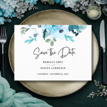 Elegant vår dammblått blommigt bröllop